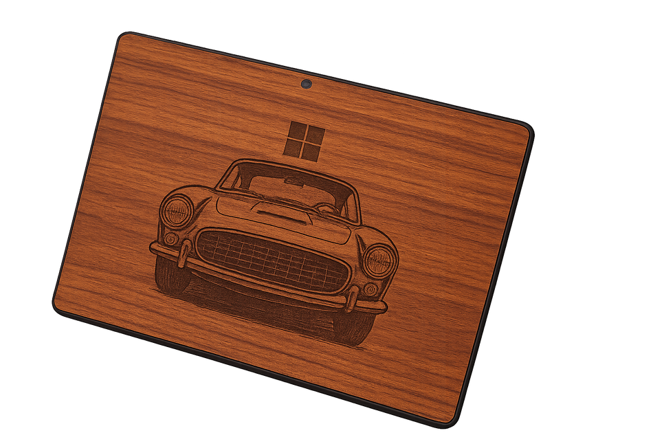 Custom Engraved Wood Wrap - Microsoft Surface Pro 9 - Back Only
