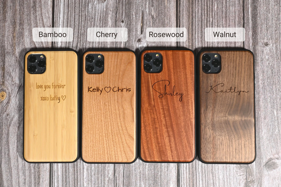 Custom Engraved Wood iPhone 16/Pro/Pro Max/Plus Case