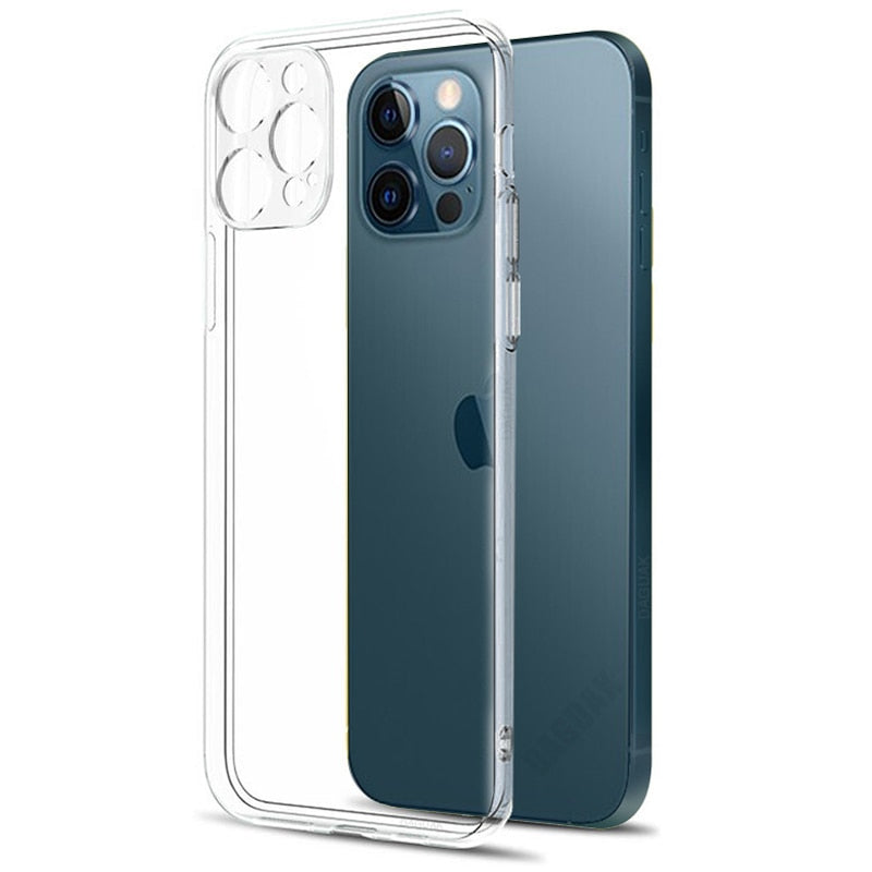 Clear Silicone Soft Shockproof Cover Case For iPhone 16e / iPhone 16 / iPhone 16 Pro / iPhone 16 Pro Max