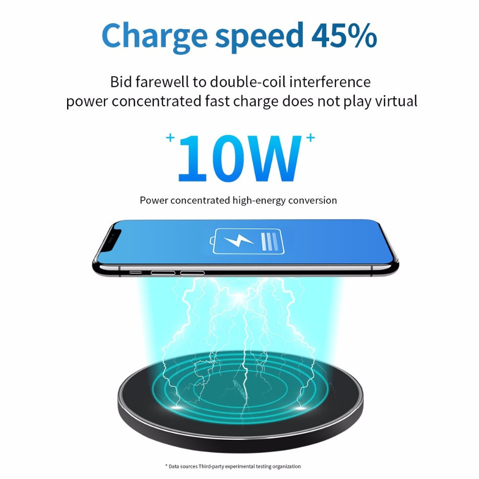 Fast Wireless Charger For Samsung Qi Charging Pad iPhone 11 Pro XS Max XR X 8 Plus