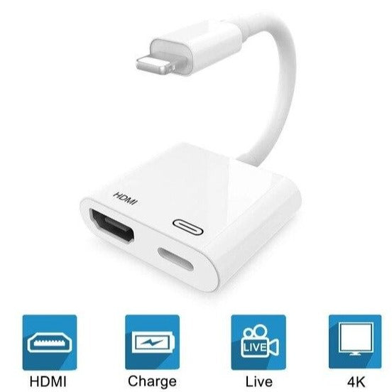 2in1 Lightning to HDMI 1080 DP Adapter Hub iPhone iPad iOS