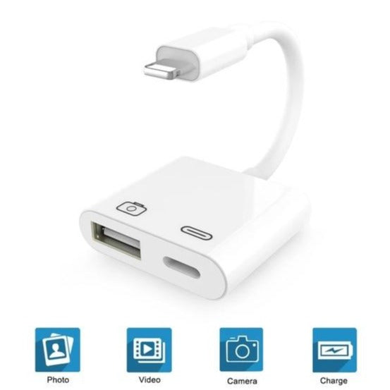 2in1 Lightning to USB Adapter Hub - iPhone iPad iOS