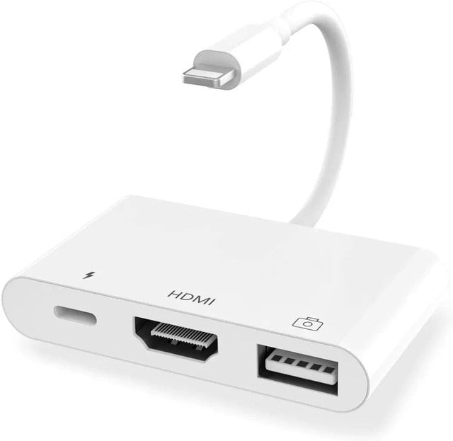 3in1 Lightning to HDMI and USB Adapter Hub 1080P iPhone iPad iOS